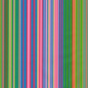 Toonbankrollen cadeaupapier multi gekleurde lijnen op sterk wit papier.
 